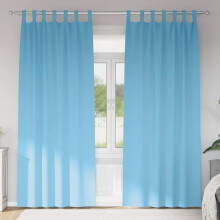 Berkfield Blackout Curtains with Rings 2 pcs Light Blue 260 x 140 cm