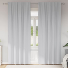 Berkfield Blackout Curtains with Rings 2 pcs Pale Grey 260 x 140 cm
