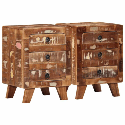 Berkfield Bedside Cabinet 2 pcs 37x32x50 cm Solid Wood Reclaimed