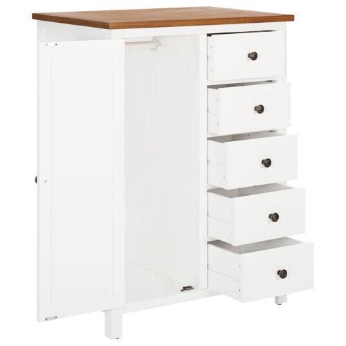 Berkfield Wardrobe 76x52x105 cm Solid Oak Wood 1