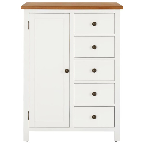 Berkfield Wardrobe 76x52x105 cm Solid Oak Wood 2