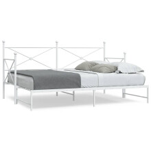 Berkfield Daybed with Trundle without Mattress White 90x200 cm Steel