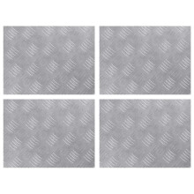 Berkfield Stair Tread Rectangular 4 pcs Silver 40 x 30 cm Aluminium