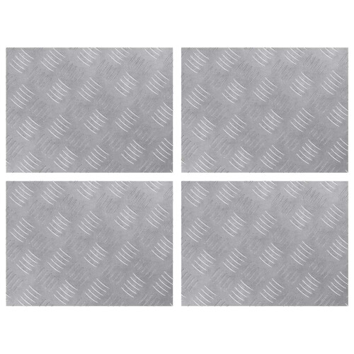 Berkfield Stair Tread Rectangular 4 pcs Silver 40 x 30 cm Aluminium