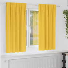 Berkfield Blackout Curtains with Rings 2 pcs Mustard Yellow 175 x 140 cm