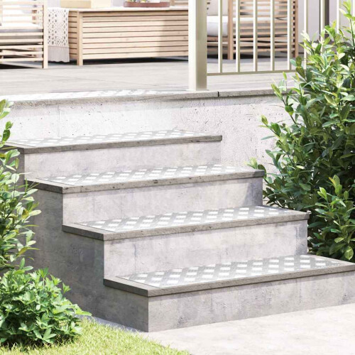 Berkfield Stair Tread Rectangular 2 pcs Silver 90 x 30 cm Aluminium