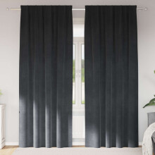 Berkfield Blackout Curtains 2 pcs Light Grey 140 x 260 cm Velvet