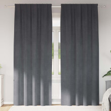 Berkfield Blackout Curtains 2 pcs Light Grey 140 x 225 cm Velvet