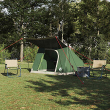 Berkfield Camping Tent with Roof Green 282 x 225 x 154 cm Taffeta