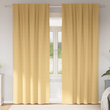 Berkfield Blackout Curtains with Rings 2 pcs Beige 245 x 140 cm Polyester