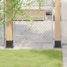 Berkfield Post Bases Square 4 pcs Anthracite 121x121 mm Powder-coated Steel