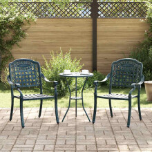 Berkfield Garden Chair 2 pcs Green 55 x 56.5 x 91cm Aluminium