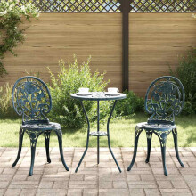 Berkfield Garden Bistro Set 3 pcs Green Aluminium