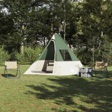 Berkfield Tipi Tent with Roof Green 383 x 338 x 217 cm Taffeta
