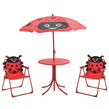 Berkfield 3 Piece Kids' Garden Bistro Set with Parasol Red