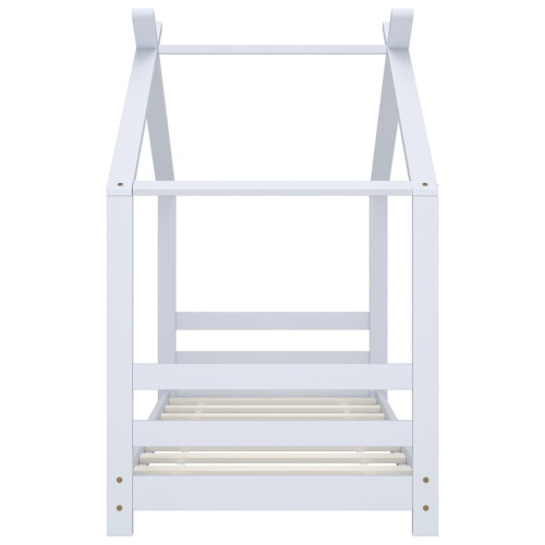 Berkfield Kids Bed Frame White Solid Pine Wood 70x140 cm 2