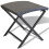 Berkfield Folding Stool Poly Rattan Black 1