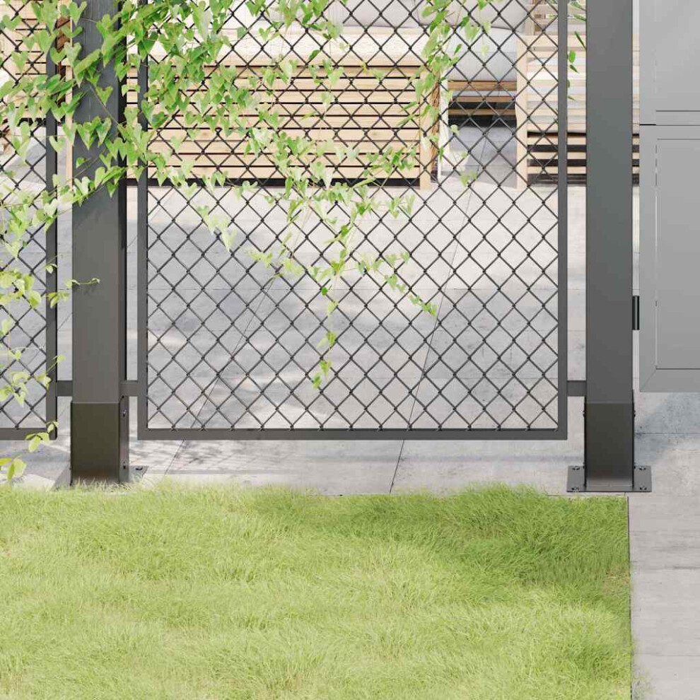 Berkfield Post Bases Square 4 Pcs Anthracite 91X91 Mm Powder-Coated Steel 4001015496112
