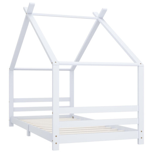 Berkfield Kids Bed Frame White Solid Pine Wood 90x200 cm 1