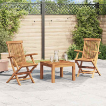 Berkfield Folding Garden Chairs 2 pcs Solid Teak Wood