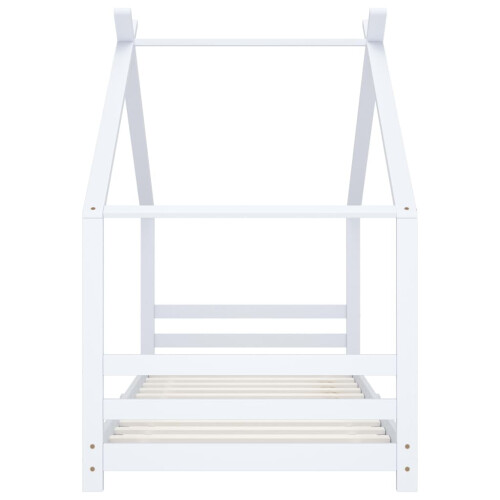 Berkfield Kids Bed Frame White Solid Pine Wood 90x200 cm 2