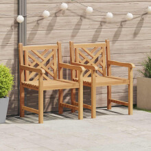 Berkfield Garden Chair 2 pcs 60 x 58 x 90 cm Solid Teak Wood