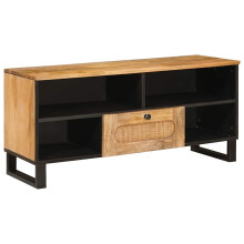 Berkfield TV Cabinet with Drawer Brown 100 x 33 x 46 cm Solid Mango Wood