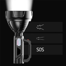 Lanterna PortáTil de Luz Forte USB RecarregáVel Abs Ao Ar Livre LED Multifuncional Holofote DoméStico Lâmpada PortáTil
