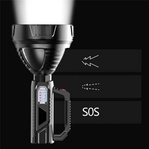 Strong Light Portable Flashlight USB Rechargeable Abs Outdoor LED Multi-Function Household Searchlight Portable Lamp