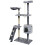 Berkfield Cat Tree with Sisal Scratching Posts 150 cm Paw Prints Grey 2