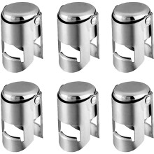Bouchon à Champagne en Acier Inoxydable, Scellant, LièGe, éConomiseur (Lot de 6)