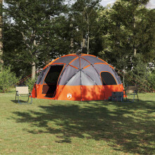 Berkfield Dome Tent with Roof Grey and Orange 475 x 475 x 235 cm Taffeta