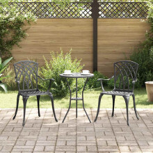 Berkfield Garden Chair 2 pcs Black 53 x 51 x 88.5cm Aluminium