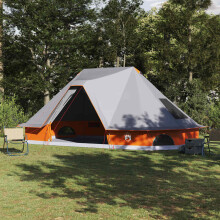 Berkfield Tipi Tent with Roof Grey and Orange 680 x 430 x 270 cm Taffeta