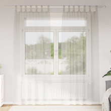 Berkfield Voile Curtain with Curtains 2 pcs Cream 260 x 140 cm Polyester