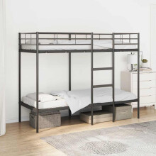 Berkfield Bunk Bed without Mattress Black 75x190 cm Small Single Steel