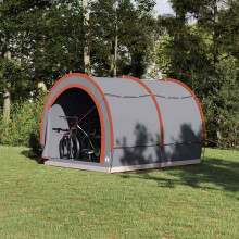 Berkfield Bike Storage Tent Grey and Orange 256 x 222 x 182 cm Taffeta
