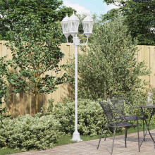 Berkfield Garden Light White 57 x 49 x 241 cm Aluminium and Glass