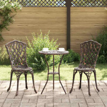 Berkfield Garden Bistro Set 3 pcs Bronze Aluminium