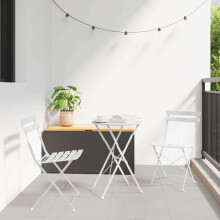 Berkfield Garden Folding Chair Folding 2 pcs White 42 x 46 x 82cm Metal