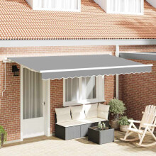 Berkfield Awning Frame Retractable Manual White 4 x 2 m Metal
