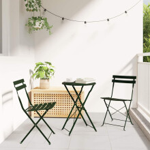 Berkfield Garden Folding Chair Folding 2 pcs Green 42 x 46 x 82cm Metal