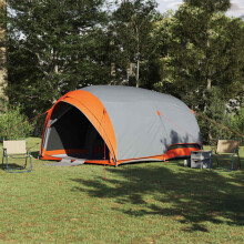 Berkfield Tunnel tent Grey and Orange 410 x 285 x 198 cm Taffeta