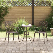 Berkfield Garden Chair 2 pcs Bronze 53 x 51 x 88.5cm Aluminium