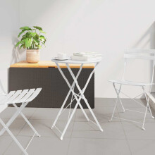 Berkfield Bistro Table Folding White ò 50 x 71 cm Powder-coated Steel