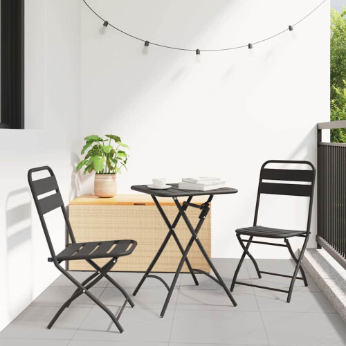 Berkfield Bistro Set 3 pcs Anthracite Steel