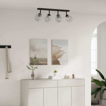 Berkfield Ceiling Spotlight Black 73.5 x 13 x 26 cm Glass and Metal