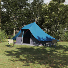 Berkfield Tipi Tent with Roof Blue 364 x 281 x 257 cm Taffeta