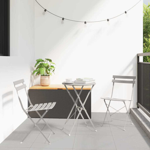 Berkfield Folding Bistro Set 3 pcs Beige Steel
