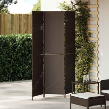 Berkfield Room Divider Folding Manual Brown 146 x 180 cm Poly Rattan